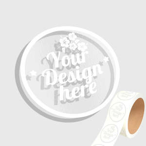 Customised Decals: Custom Label Sticker Roll ( White Ink)