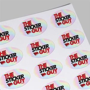 Custom Holographic Printed Stickers Oval