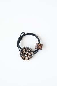 Antler Nz: Hair Tie- Rhinestone Black Coffee & Cube