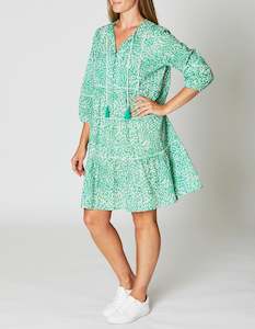 Ping Pong: Teardrop Print Embroidered Dress