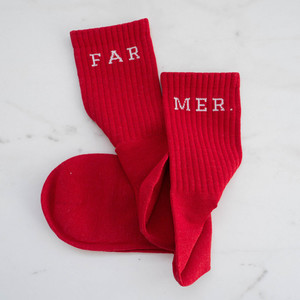 Products: FAR MER by Whitney Spicer Boot Socks - Red Farmer thesundaysociety