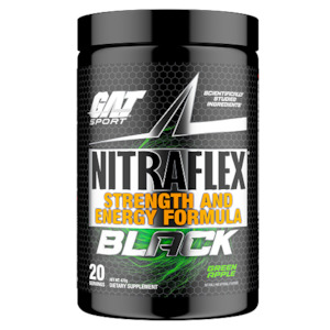 Frontpage: GAT Sports Nitraflex Black - Intense High Stim pre-workout and testosterone booster