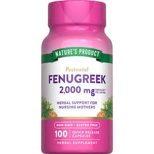Natural Testosterone Boosters: Nature's Product - Fenugreek 2000mg per serve - 100 caps