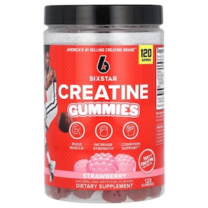 Creatine: Creatine Monohydrate Gummies by Six Start - 120 strawberry flavoured gummies
