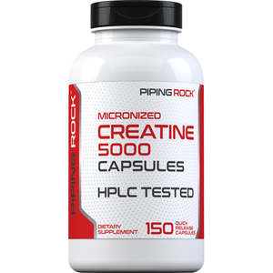 Frontpage: Piping Rock -  Creatine Monohydrate (micronised)- 5000mg - 150 caps ( 30 serves)