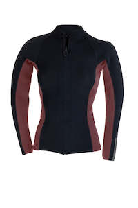 Wetsuits: Classic Womens 2mm Jacket - Maroon and Black