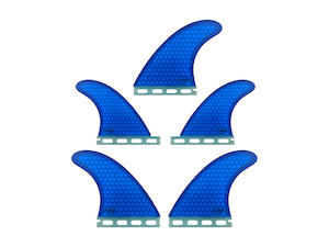 Fins: AQSS 5 Fin Set - Blue Honeycomb Single Tab