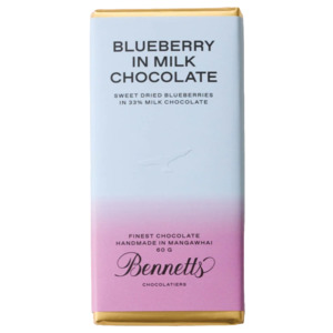 Bennetts Chocolate Bar - BLUEBERRY MILK CHOCOLATE BAR
