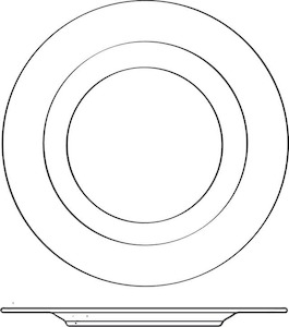 Products: Royal Porcelain Edge Flat Plate 17cm - Hospitality, Loose Dinnerware - The Table
