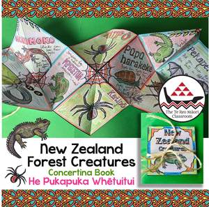 Products: NZ Forest Creatures Concertina Book He Pukapuka Whētuitui - The Te Reo Māori Classroom