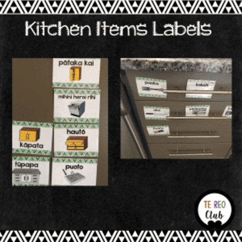Kitchen Labels (Coloured) - The Te Reo Māori Classroom