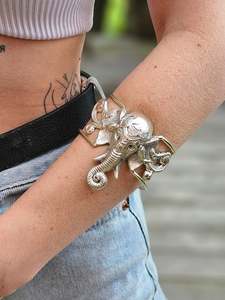 Frontpage: Silver Plated Brass Elephant Bangle
