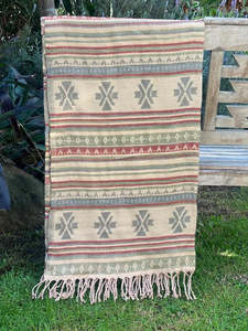 Boho Neutral Wool Blanket Shawl