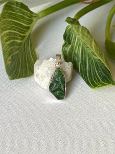 Jewellery: Rough Diopside Pendant - One of a Kind