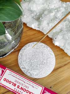 Incense: Engraved White Stone Incense Holder