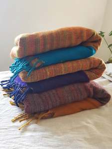 Homeware: Yak Wool Blanket Scarf - Mustard