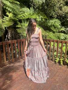 Clothing 1: Marley Silk Sari Dress - Turquoise and Pink