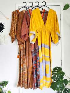 Clothing 1: Recycled Silk Sari Long Jes Haseena Dress