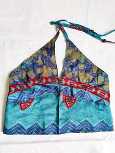 Clothing 1: Silk Sari Reversible Top - Bead Strap #6
