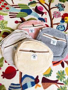 Accessories: Medium Round Cotton Shoulder Bag