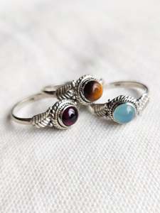 Sterling Silver Favourites: Sterling Silver Leaf and Gemstone Rings