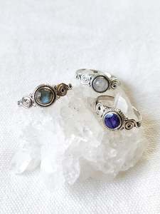 Sterling Silver Favourites: Sterling Silver Spiral Gemstone Rings