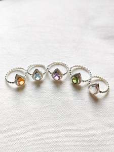 Sterling Silver Favourites: Large Teardrop Stone Ring