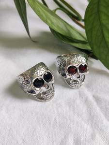 Sterling Silver Favourites: Silver Gemstone Skull Rings