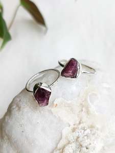 Back In Stock: Rough Pink Tourmaline Sterling Silver Rings