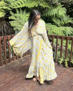 Dresses: Recycled Silk Sari Wrap Ruffle Kimono