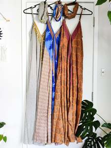 Dresses: Recycled Silk Sari Jessica Maxi Dress w/ matching headband
