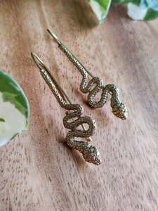 Gifts Under 20: Brass Serpent Hook Earrings