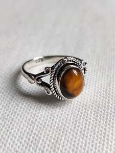 Moonstone Pieces: Large Oval Stone Boho Traditional Ring