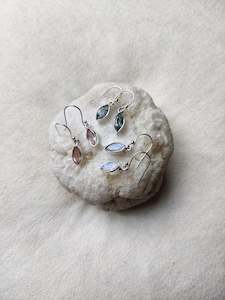 Sterling Silver Gemstone Marquise Earrings
