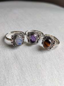 Large Stone Boho Traditional Ring