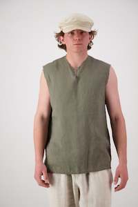 Mens Linen Clothing 1: Rough Ridge Linen Singlet Mens