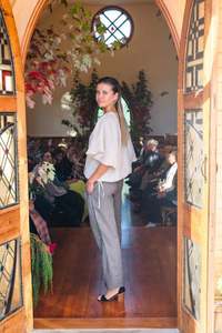 Products: Paerau Linen Flutter-Sleeve Top — NZ | Lohi Linen