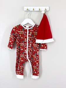 The Xmas: 🎄 Teeny Weeny xmas onesie & santa hat set (6-12m)