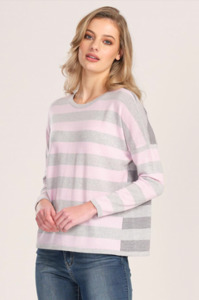 Royal Merino - Striped Drop Shoulder Sweater (Sale)