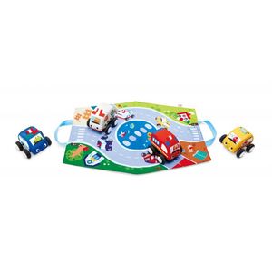 6 Months: Hape Pull-Back Plush Car Set