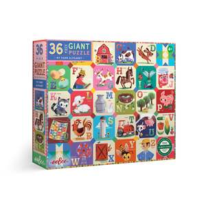 eeBoo 36pc Giant Puzzle My Farm Alphabet