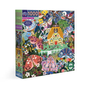 13 Years Plus: eeBoo 1000pc Puzzle Cottage at Dusk Square
