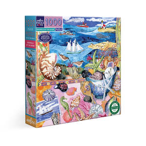 13 Years Plus: eeBoo 1000pc Puzzle Seashells by the Shore Square