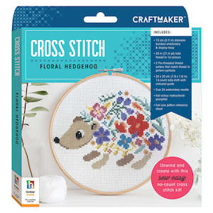 Craft Maker Cross-stitch Kit: Floral Hedgehog