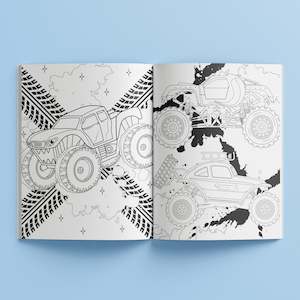 Colouring: Kaleidoscope Sticker Colouring Monster Trucks
