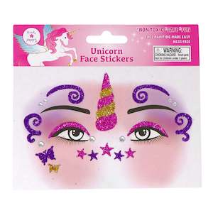 Pink Poppy Dreamy Unicorn Sparkling Face Stickers