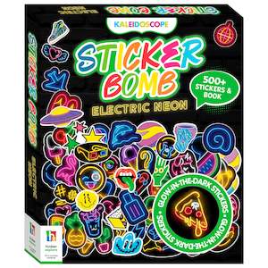Sticker: Kaleidoscope Sticker Bomb Electric Neon