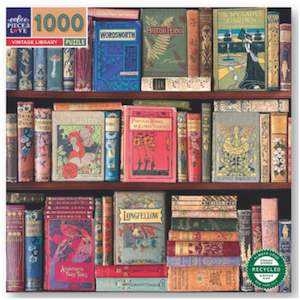 Pieces Puzzles: eeBoo 1000pc Puzzle Vintage Library Sq