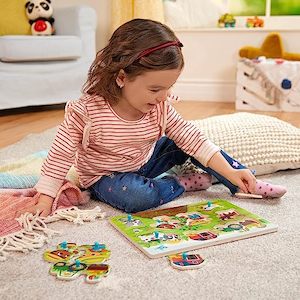 B. Wooden Puzzle - Farmer & Farm Animal