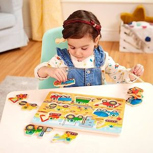 B. Wooden Puzzle - Construction Vehicle